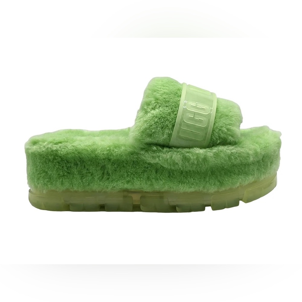 UGG Fluffita Flatform Clear Parakeet Green Women's Slipper Slide Sandals
